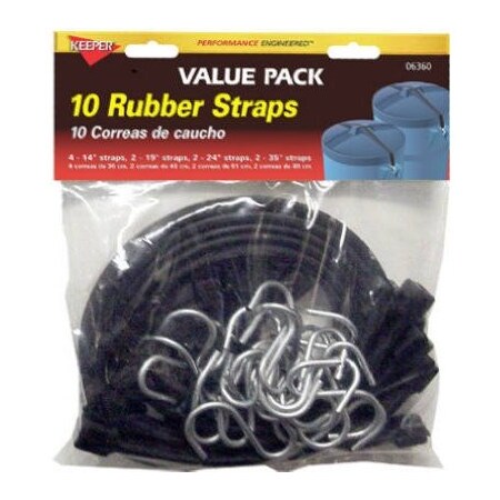 Hampton Products-Keeper 10PK Rubb Strap ASSTD 6360